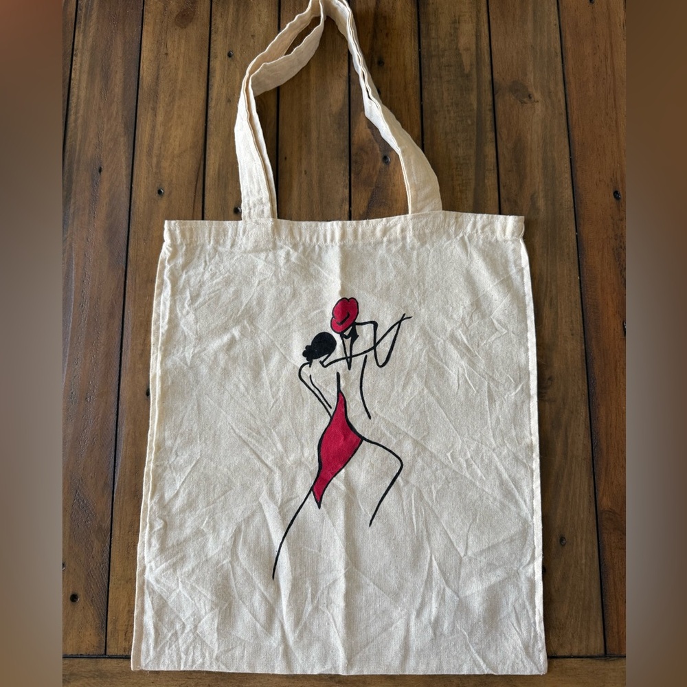 Handmade Stylish Cream Cotton Tote Bag